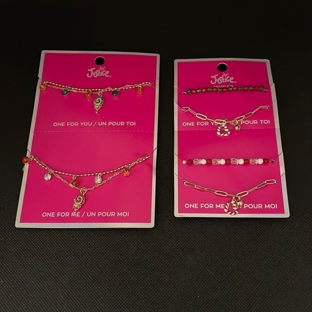 Justice Christmas Friendship Necklace and Bracelet Sets